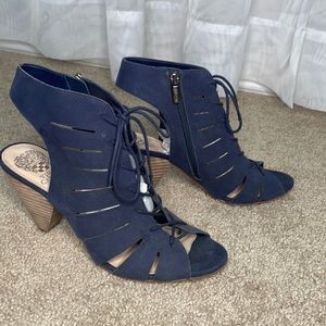 Vince Camuto Blue Leather Lace Up Sandals